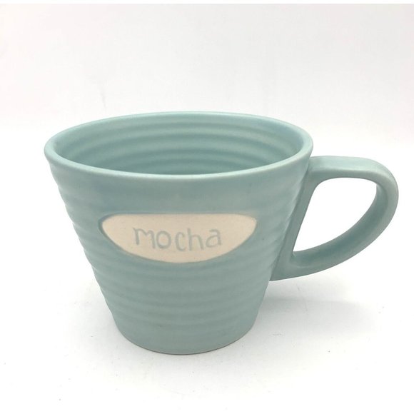 2007 Starbucks Mint Green Mocha, Ribbed, Coffee Mug/Cup, 9oz - Picture 1 of 7